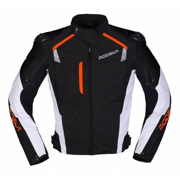 kurtka-motocyklowa-modeka-lineos-czarna-biała-pomarańczowa-odzież-motocyklowa-warszawa-monsterbike-pl