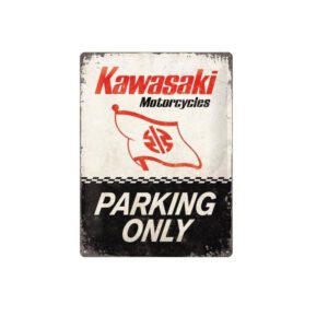 tablica-30x40-kawasaki-parking-only-gadżety-motocyklowe-warszawa-monterbike-pl